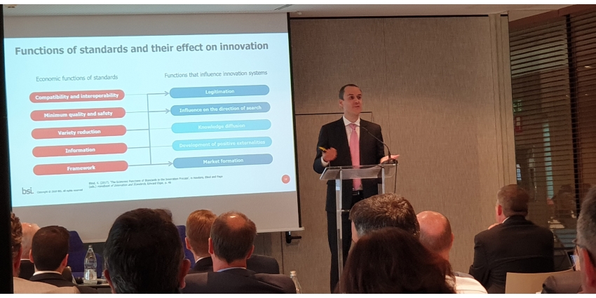 Alberto Garcia-Mogollon took the visitors on a 'tour' during his presentation on building confidence and accelerating innovation through standardisation.
