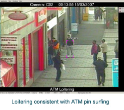 Loitering consistent with ATM pin surfing