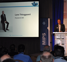 Lars Thinggaard, President and CEO of Milestone Systems, presented the first keynote speech at the conference