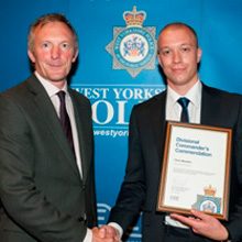 Chris was nominated following an incident where an intruder alarm was activated at the Conference Auditorium at the University