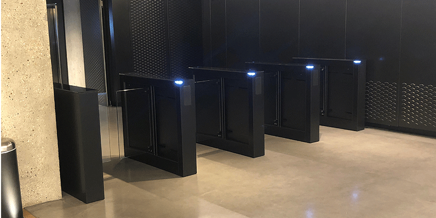 These kinds of turnstiles are suited to environments which just need to delineate between the public and secure side of an entrance