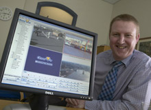Pictured is Gareth Cutts, IT Manager for ABP with NetVu ObserVer software from Dedicated Micros