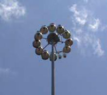 Axis network cameras mounted on light poles