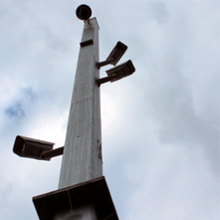 The thermal imaging cameras have been installed at different heights and facing in different directions to have a full view of the area