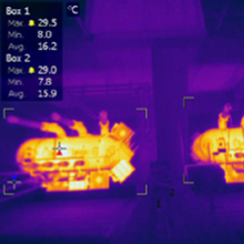 On-line thermographic monitoring in the design for the security system adds the value of maintenance functionality