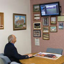 An integrated IP camera surveillance system shares the same Ethernet cabling and can be viewed from multiple locations and the Internet