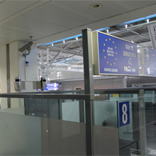Two OPTEX’s REDSCAN detectors were placed at wall height inside the passport control hall to scan the critical area