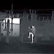 Thermal camera image in black and white