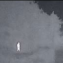 Thermal camera image: person in shadows
