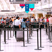 Airport queues at check-in
