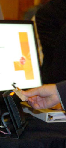 HID iCLASS RW400 readers were set up at each session and breakout room