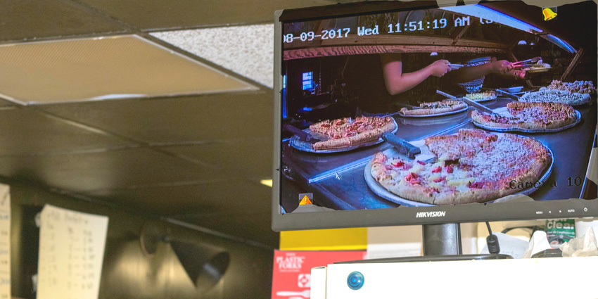 Spinner’s kitchen staff can now see the entire buffet from a monitor in the kitchen