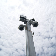 Siqura dome cameras on pole mount