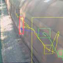 red and yellow brackets indicating unauthorised movement