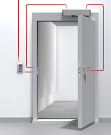 Intelligent door components are able to communicate with each other