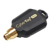 The CyberKey Air is a Wi-Fi enabled programmable smart key that can be uploaded with key-holder schedules and permissions for accessing CyberLock electronic cylinders