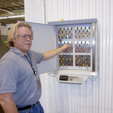 The facility uses one 96-key and three 48-key KeyWatcher cabinets