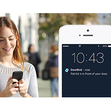 Using facial recognition, the DoorBird identifies familiar faces, and uses push-notifications to alert the user