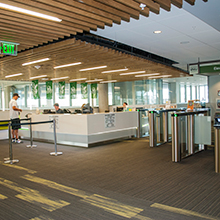 After installation, Boon Edam’s National Sales Manager Glen Tracy visited the campus to educate staff on the use of the turnstiles