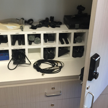 The four HES locks Berklee purchased are installed in music studios and used on cabinets that store microphones, headsets and other expensive equipment