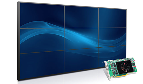 The Matrox C900 is a single-slot, PCI Express® x16 graphics card that drives nine displays at resolutions of up to 1920x1200 @60Hz per output