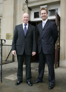 Pictured (L-R) are David Hardcastle, Facilities Manager, Huddersfield Technical College and Chris Lakin, Technical Director at Oracle Vision (a DM Fusion installer) outside the New North Road site