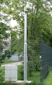 The metal perimeter fence are monitored using fixed cameras