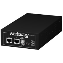 NetWay1E PoE Midspan Injector delivers more power over the Ethernet