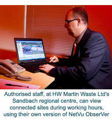 Staff at HW Martin Waste Ltd using the NetVu ObserVer