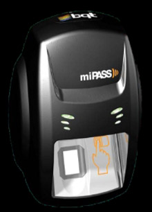 The BioX MiPass reader - one of many products from BQT Solutions that will be on display at TranSec in Amsterdam, June 2008