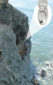 Ganz C-Allview high-speed PTZ cameras has been fixed to a 90ft vertical cliff-face to capture unique live images of nesting sea birds