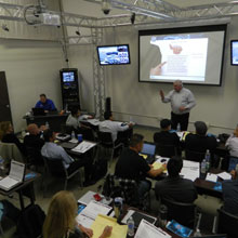 TMG’s training and demo room measures 650 square feet and can accommodate up to 24 persons