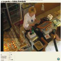The goods issuing area and POS events (keystrokes, product discounts, etc.) are monitored by cameras