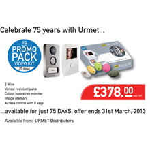Urmet celebrates by offering installers a special 75-day promotion, running from 1st December 2012 until 31st March 2013