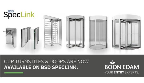 Boon Edam announces that their most in-demand entrance products are now available on BSD SpecLink