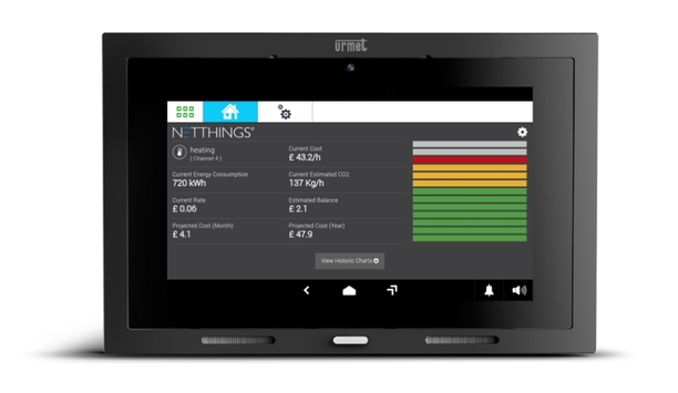 Award-winning Energy Manager app on Urmet Max Pro touchscreen