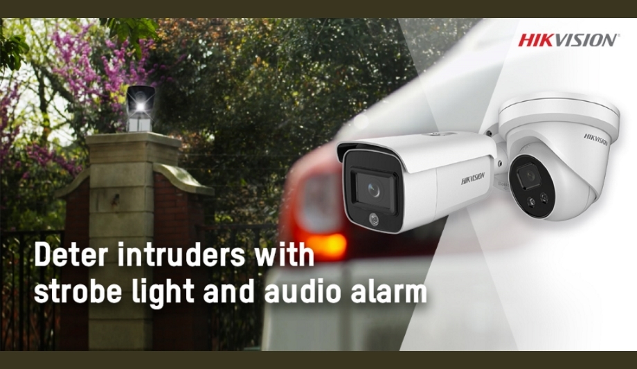 Hikvision enhances AcuSense network camera series with strobe light and alarm to instantly deter intruders