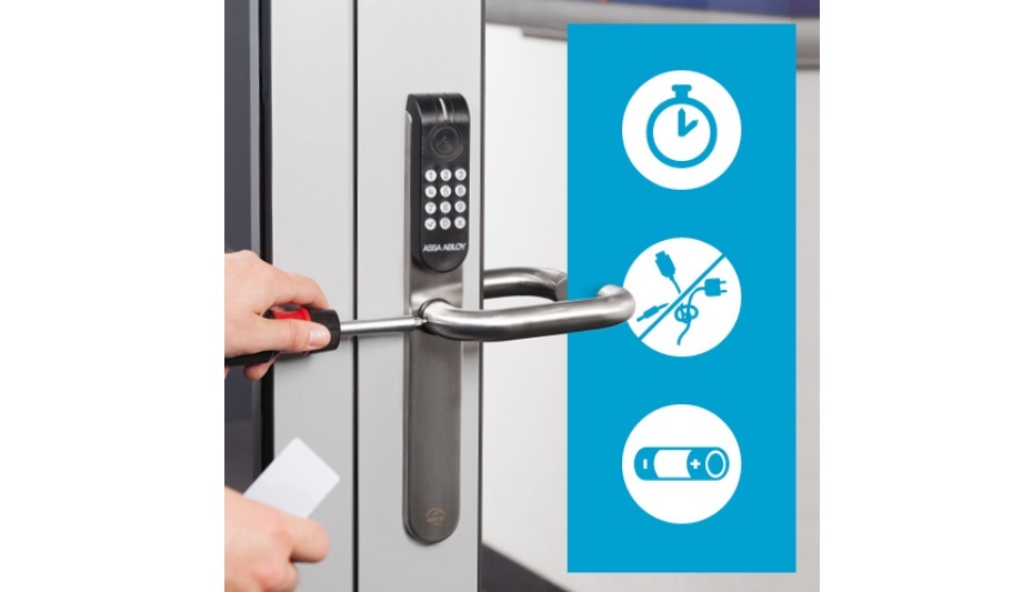 Aperio RFID-equipped wireless locks are compatible with major access control systems