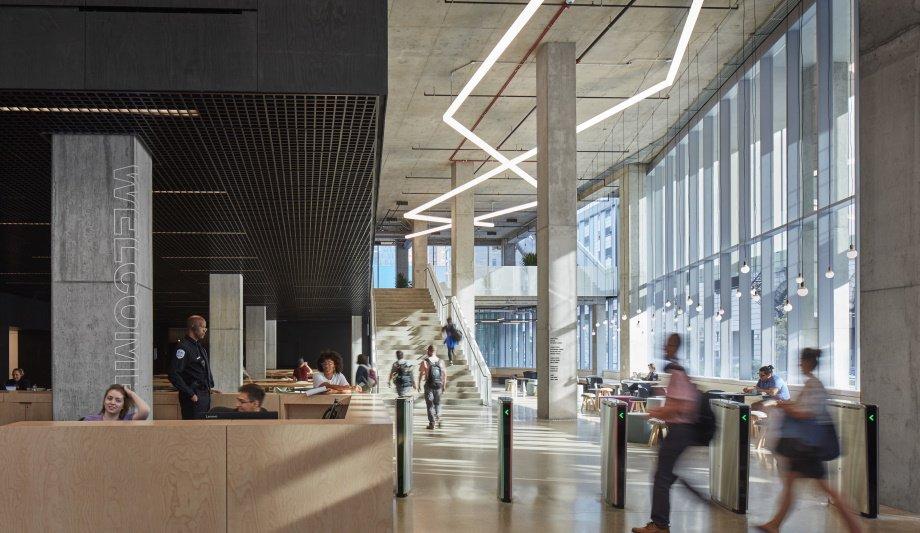 Boon Edam enhances campus security by installing turnstiles and revolving doors at the Columbia College Chicago