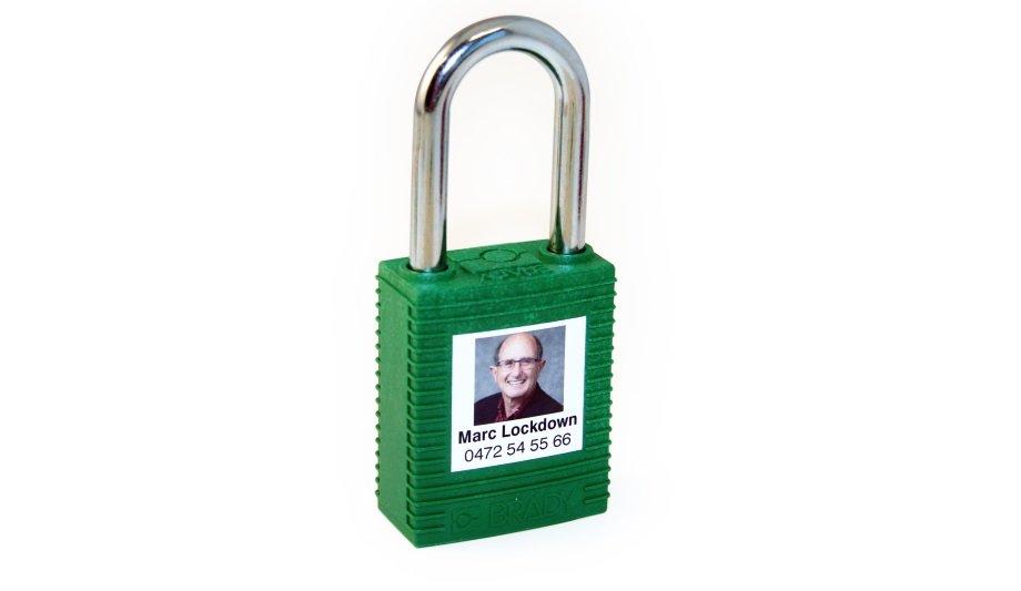Brady Corporation offers PrintFace padlock personalisation to print a face on padlocks
