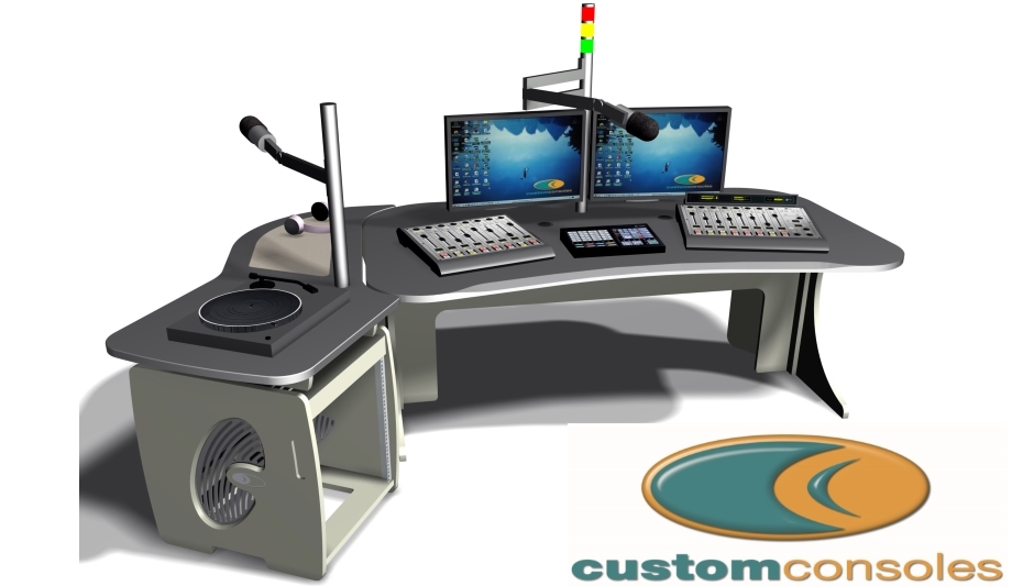 Custom Consoles' video walls and studio desks facilitate broadcast monitoring