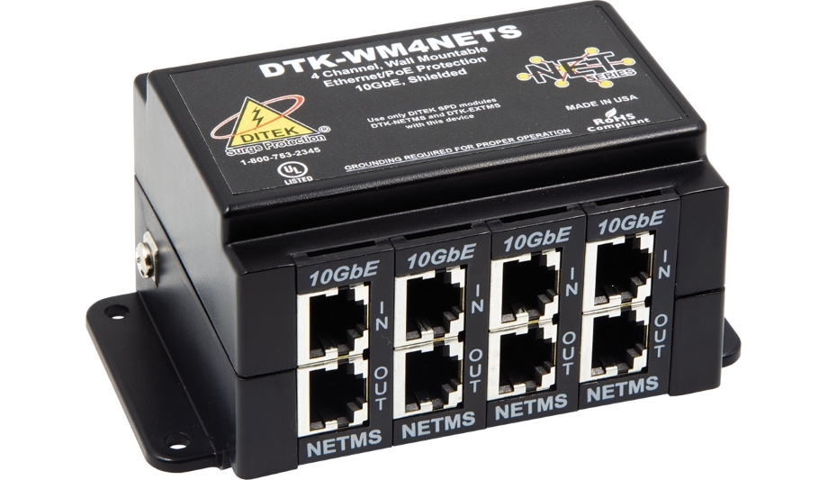DITEK’s DTK-WM4NETS surge protection device emphasises surge protection for all networked system installations at ISC West 2019