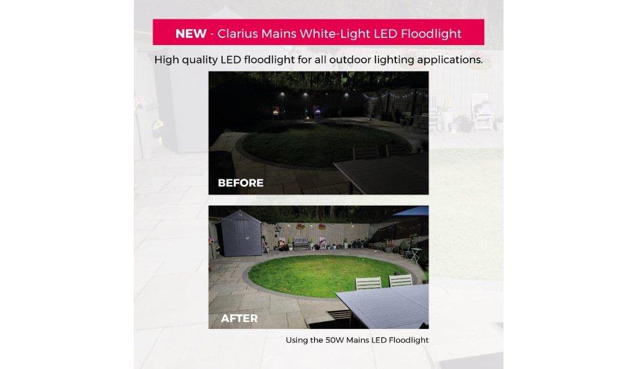 GJD launches its new range of Clarius Mains LED Floodlights that are IP65 rated