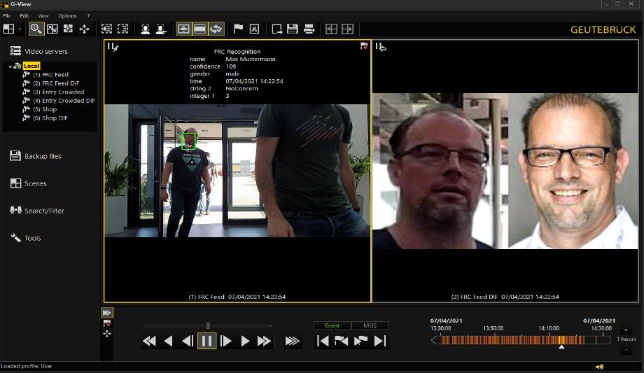 SAFR Facial Recognition for live video integrated with Geutebrück VMS