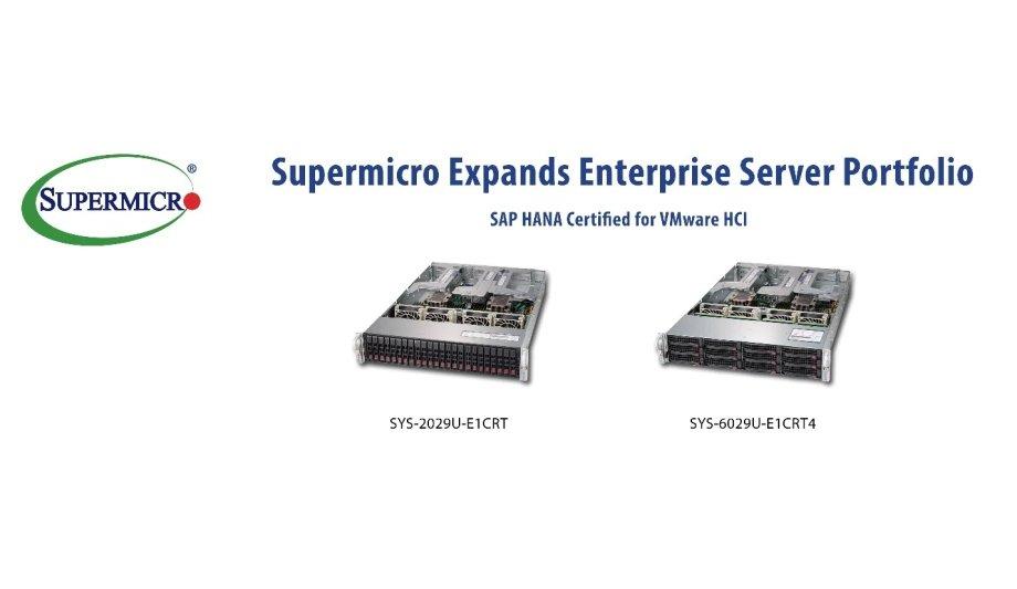 Super Micro Computer, Inc. announces the availability of new SAP HANA servers, certified by SAP for VMware HCI