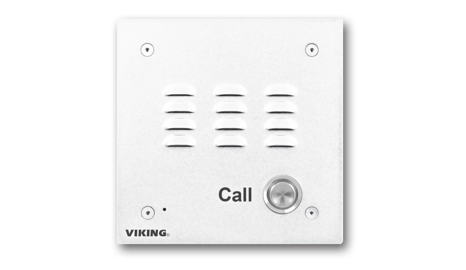Viking Electronics offers its classic door entry speaker phone E-10-WHA in a white powder painted finish