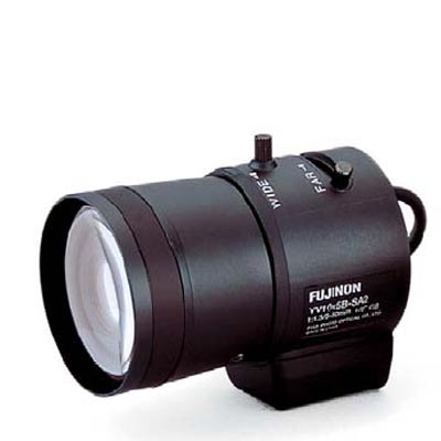 Fujinon YV10x5B-2 CCTV camera lens with manual iris