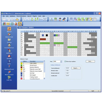 ACT ACTWin pro Time & Attendance attractive and easy to use access control software 