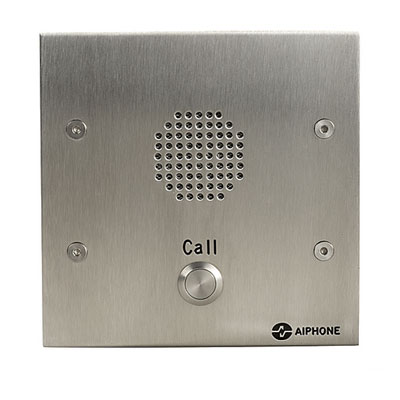 Aiphone AMP-LE-F/1 - 1 button flush stainless steel audio panel