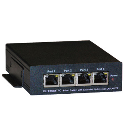 Comnet CLFE4US1TPC - 4-port Ethernet Switch with UTP/Twisted Copper and Coaxial Cable Extender